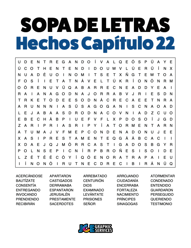 Sopa de Letras - Hechos Cápitulo 22