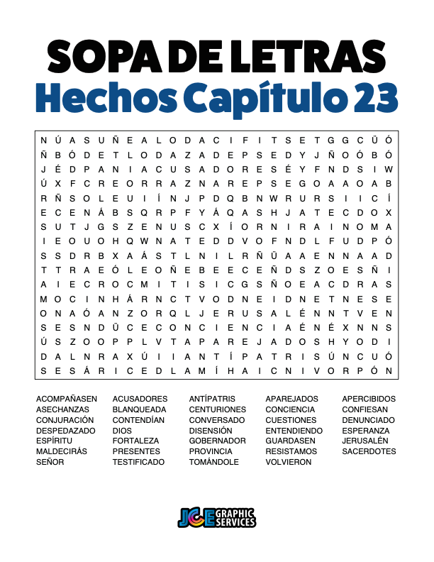 Sopa de Letras - Hechos Cápitulo 23