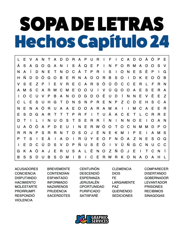 Sopa de Letras - Hechos Cápitulo 24