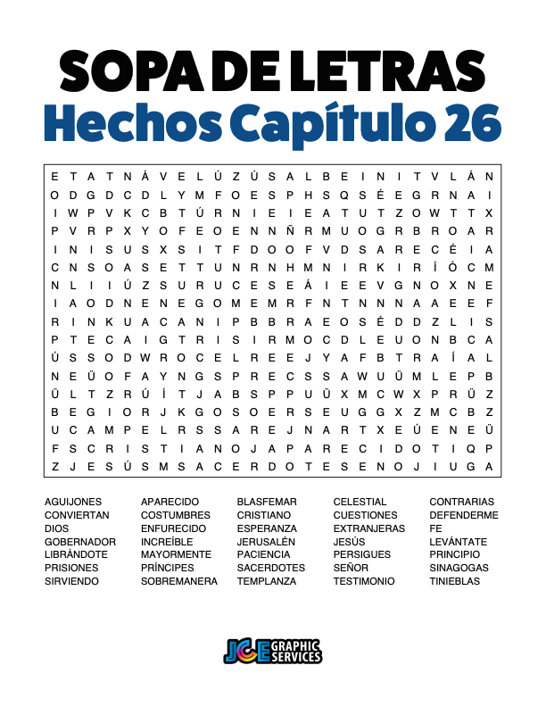 Sopa de Letras - Hechos Cápitulo 26