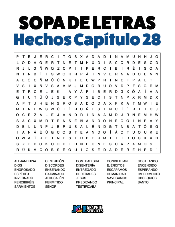 Sopa de Letras - Hechos Cápitulo 28