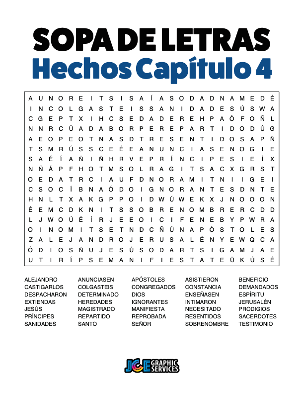 Sopa de Letras - Hechos Cápitulo 4