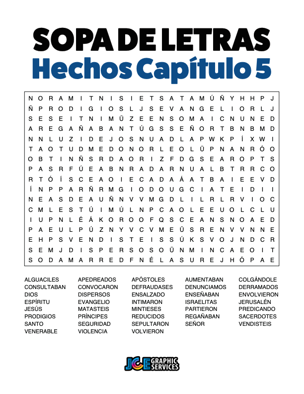 Sopa de Letras - Hechos Cápitulo 5