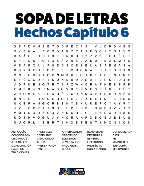 Sopa de Letras - Hechos Cápitulo 6