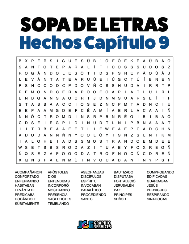 Sopa de Letras - Hechos Cápitulo 9
