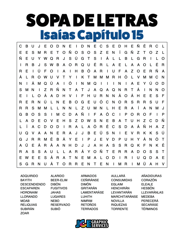 Sopa de Letras - Isaías Cápitulo 15