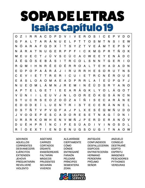 Sopa de Letras - Isaías Cápitulo 19