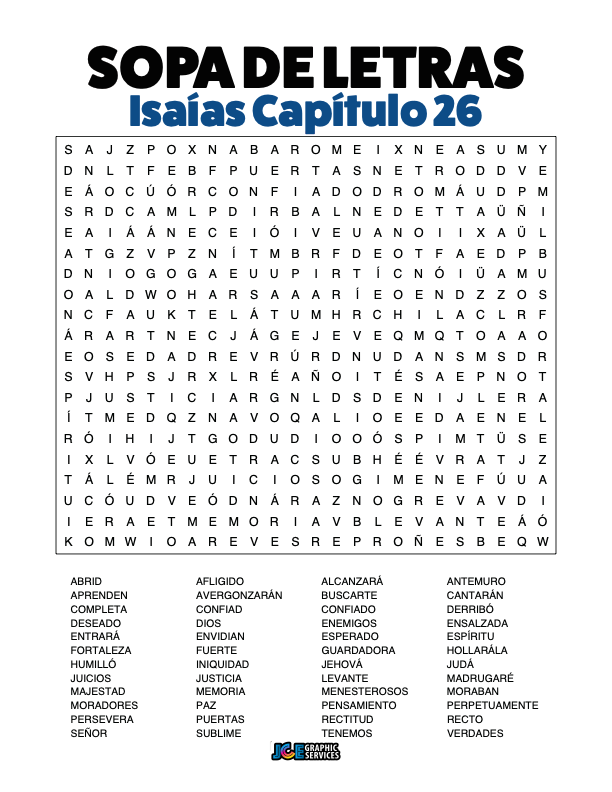 Sopa de Letras - Isaías Cápitulo 26