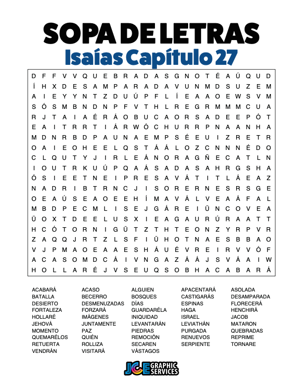 Sopa de Letras - Isaías Cápitulo 27