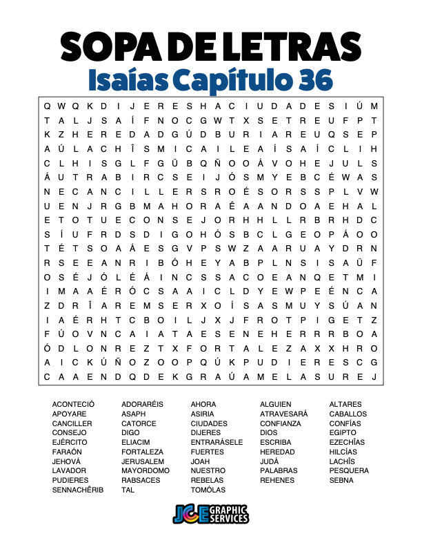 Sopa de Letras - Isaías Cápitulo 36