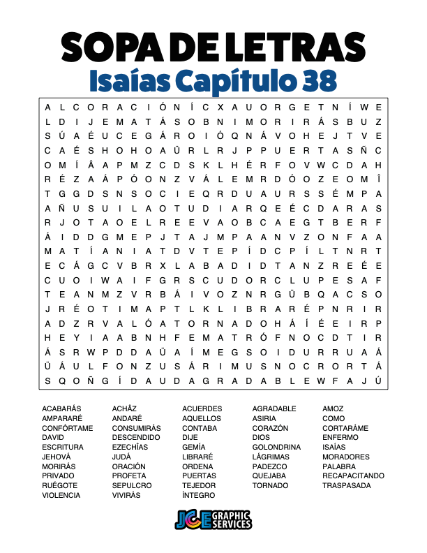Sopa de Letras - Isaías Cápitulo 38