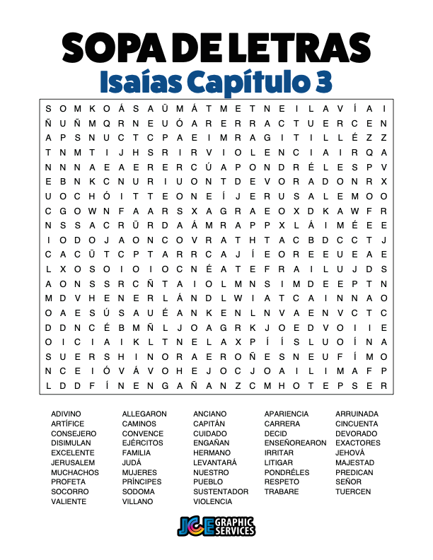Sopa de Letras - Isaías Cápitulo 3