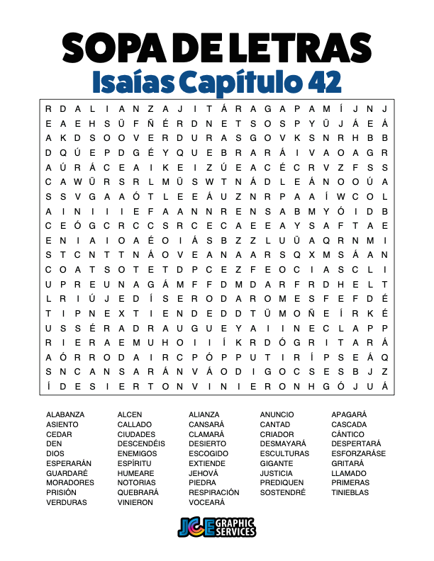 Sopa de Letras - Isaías Cápitulo 42