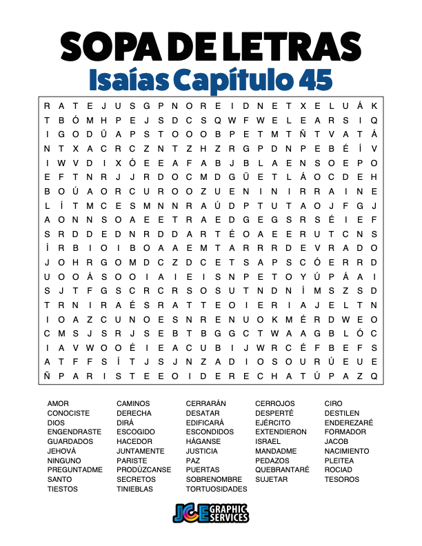 Sopa de Letras - Isaías Cápitulo 45