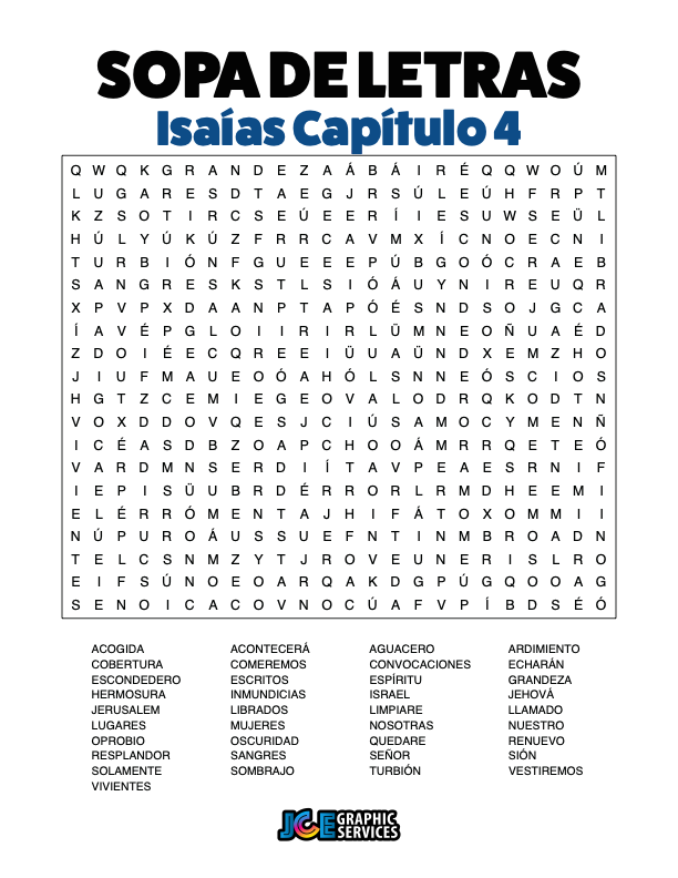 Sopa de Letras - Isaías Cápitulo 4
