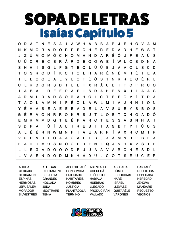 Sopa de Letras - Isaías Cápitulo 5