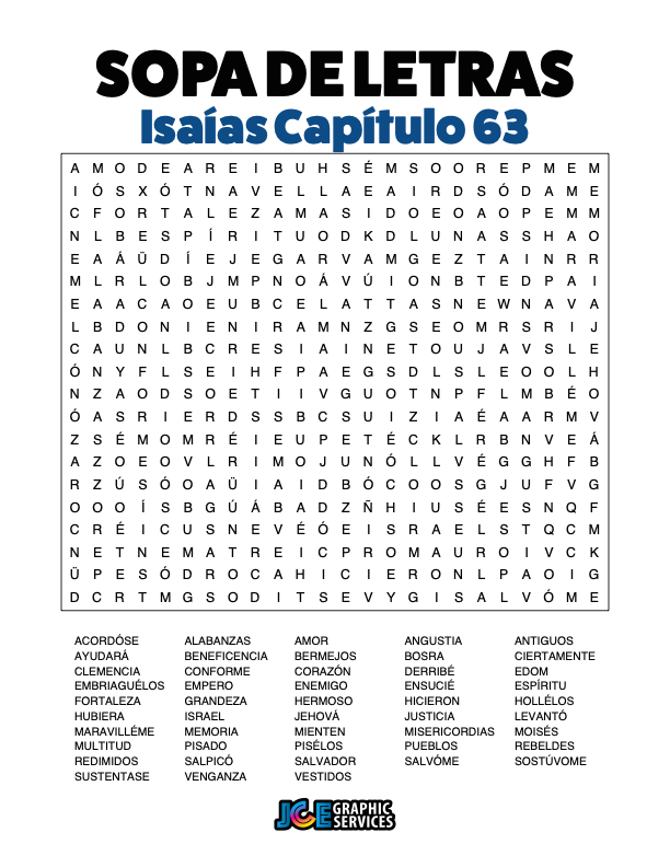 Sopa de Letras - Isaías Cápitulo 63