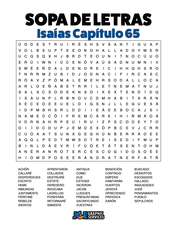 Sopa de Letras - Isaías Cápitulo 65