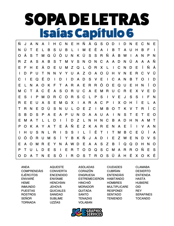 Sopa de Letras - Isaías Cápitulo 6