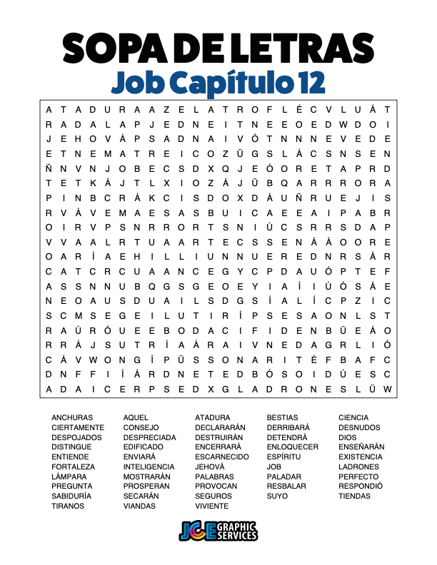 Sopa de Letras - Job Cápitulo 12