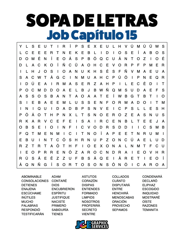 Sopa de Letras - Job Cápitulo 15