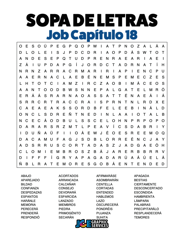 Sopa de Letras - Job Cápitulo 18
