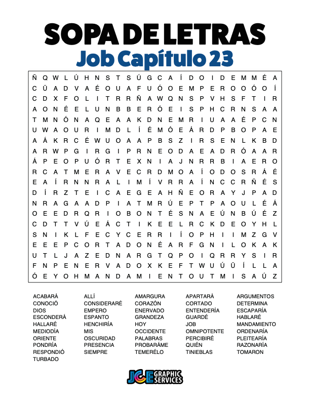 Sopa de Letras - Job Cápitulo 23
