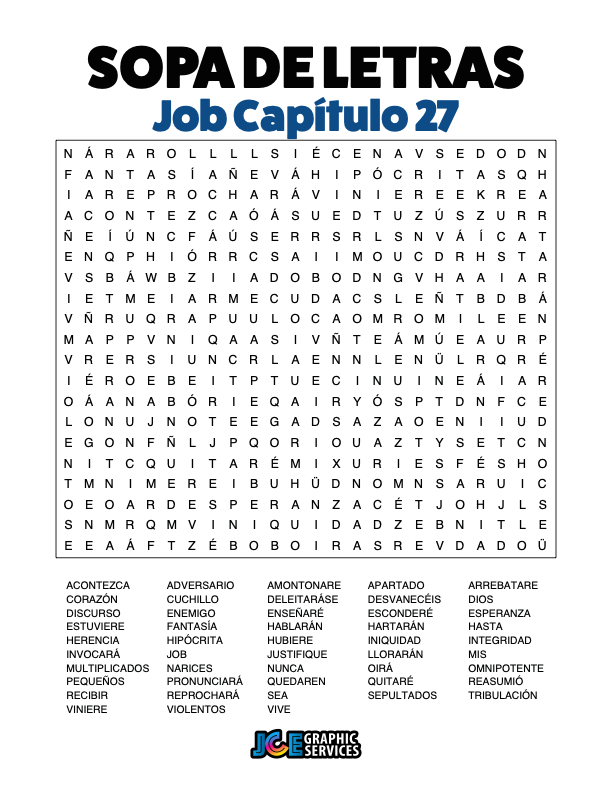 Sopa de Letras - Job Cápitulo 27