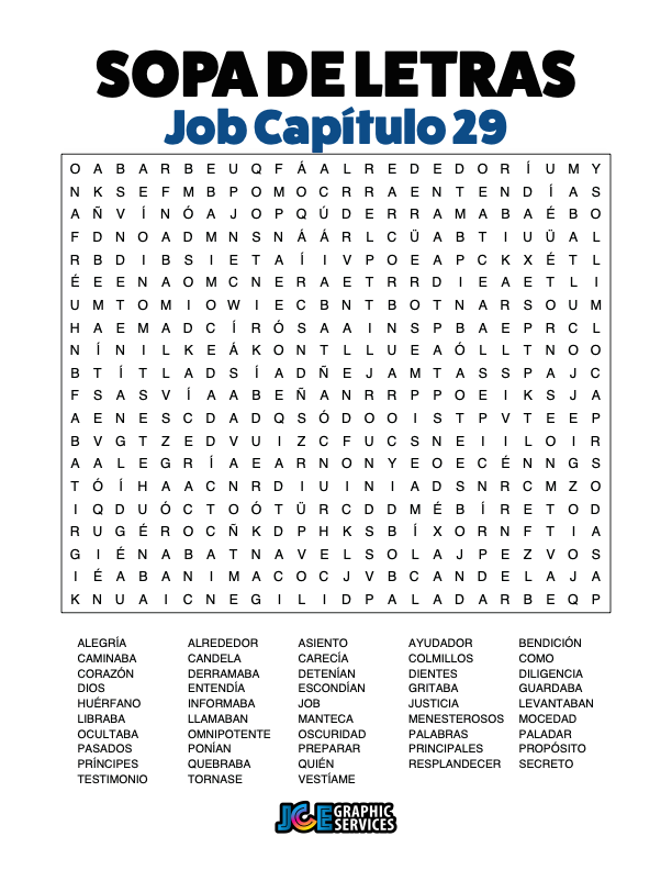 Sopa de Letras - Job Cápitulo 29