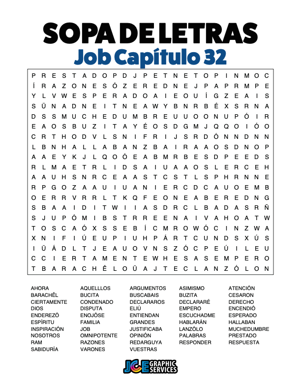 Sopa de Letras - Job Cápitulo 32