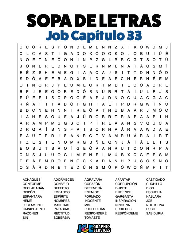 Sopa de Letras - Job Cápitulo 33