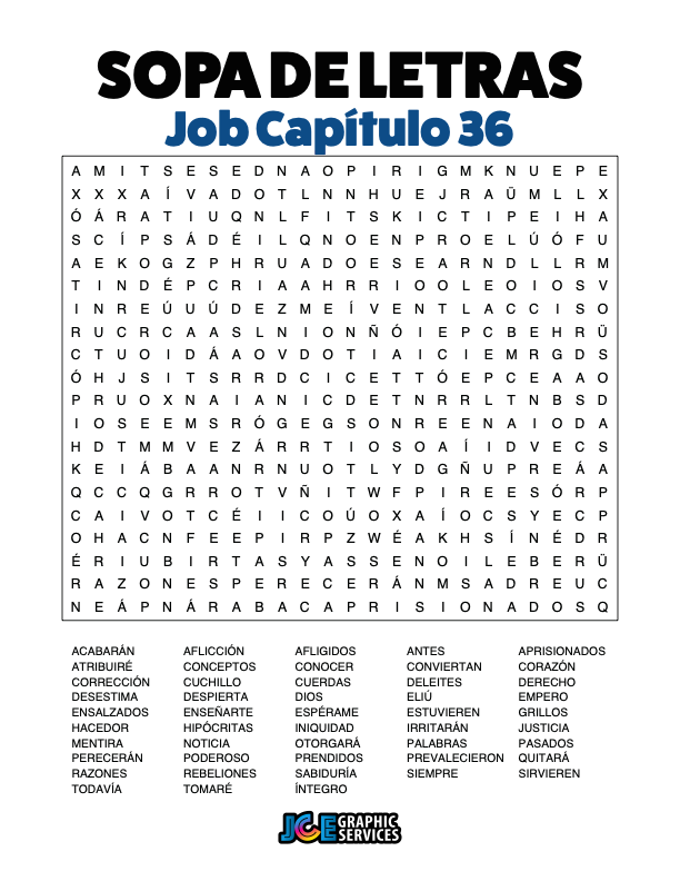 Sopa de Letras - Job Cápitulo 36