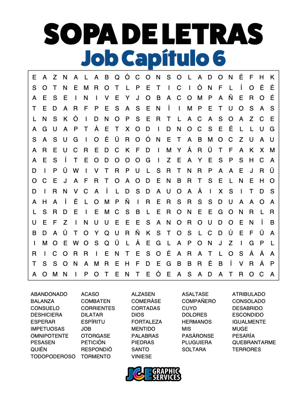 Sopa de Letras - Job Cápitulo 6