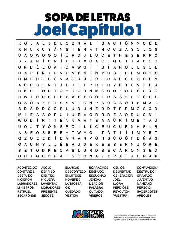 Sopa de Letras - Joel Cápitulo 1