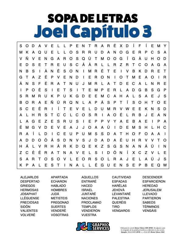 Sopa de Letras - Joel Cápitulo 3