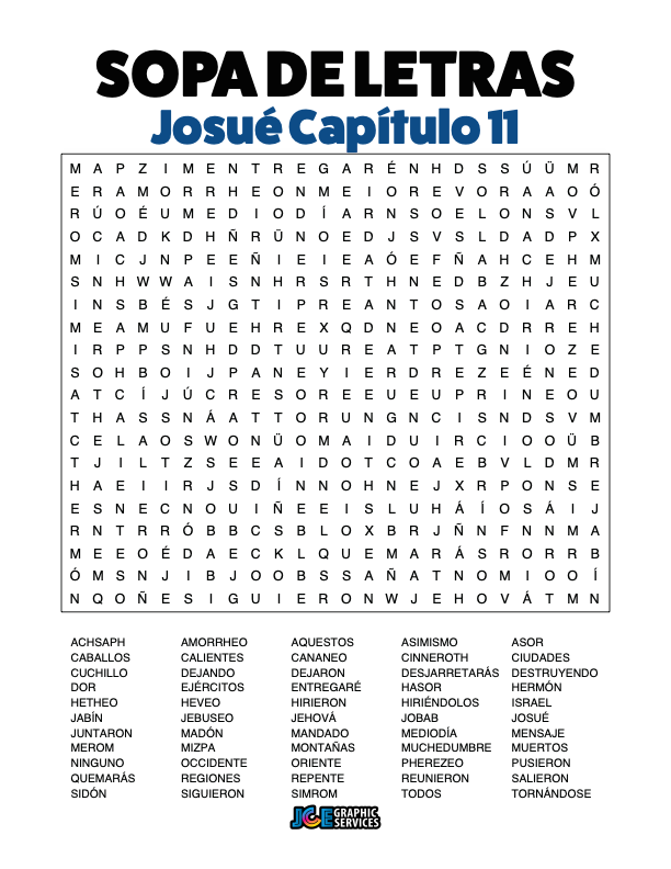 Sopa de Letras - Josué Cápitulo 11