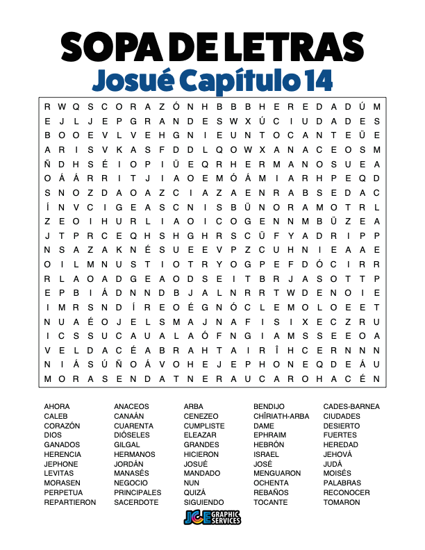 Sopa de Letras - Josué Cápitulo 14