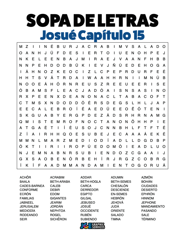 Sopa de Letras - Josué Cápitulo 15