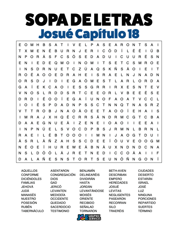 Sopa de Letras - Josué Cápitulo 18