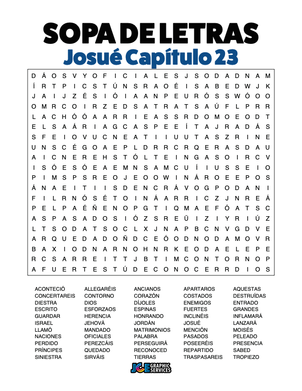 Sopa de Letras - Josué Cápitulo 23