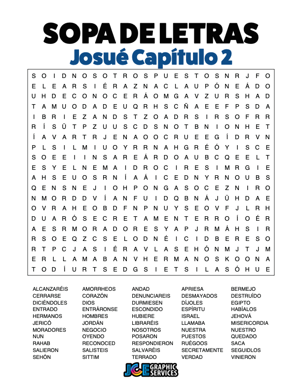 Sopa de Letras - Josué Cápitulo 2