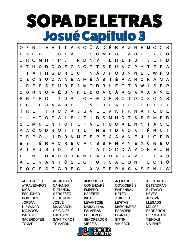 Sopa de Letras - Josué Cápitulo 3