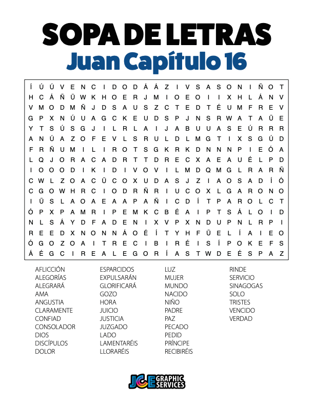 Sopa de Letras - Juan Cápitulo 16