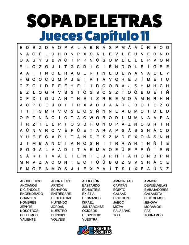 Sopa de Letras - Jueces Cápitulo 11