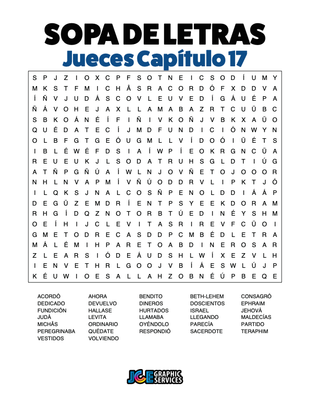 Sopa de Letras - Jueces Cápitulo 17
