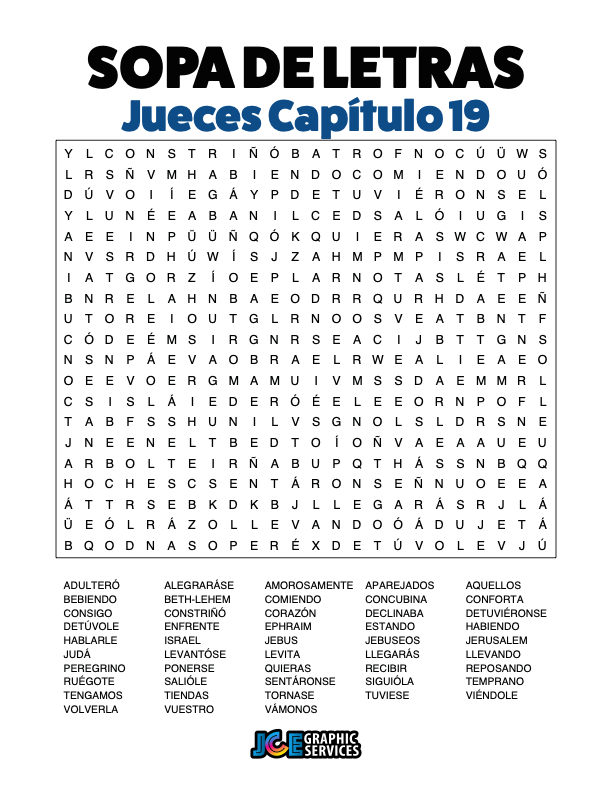 Sopa de Letras - Jueces Cápitulo 19