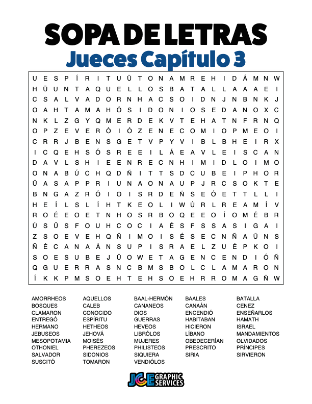 Sopa de Letras - Jueces Cápitulo 3