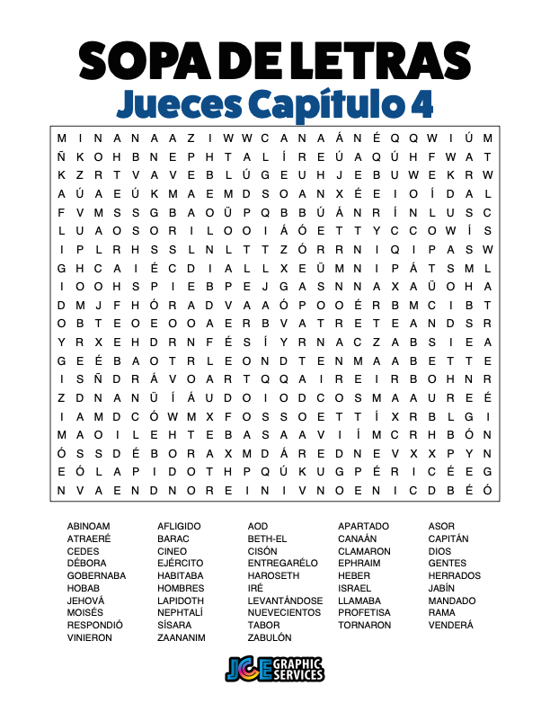 Sopa de Letras - Jueces Cápitulo 4