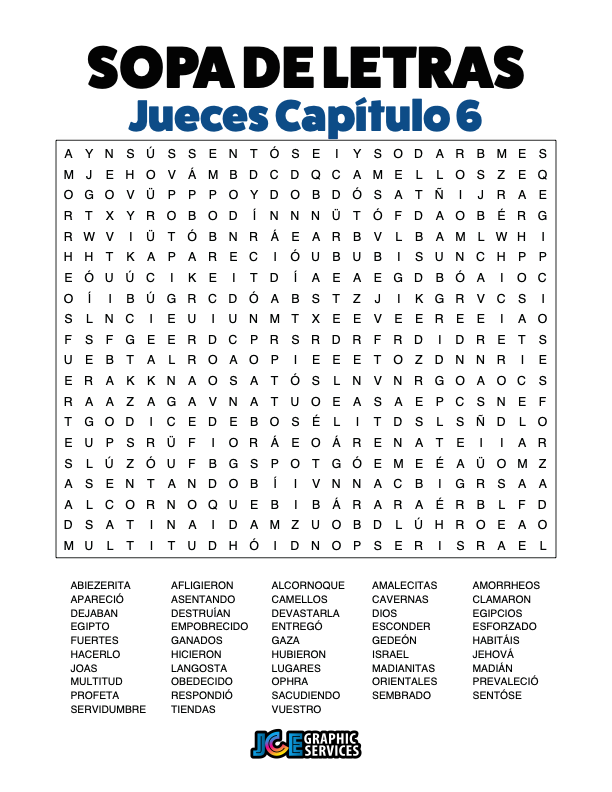 Sopa de Letras - Jueces Cápitulo 6