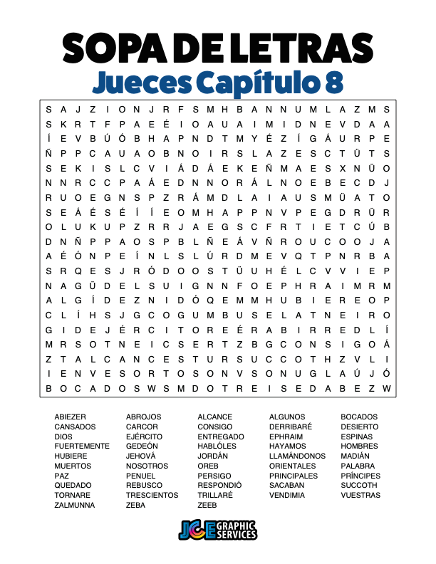 Sopa de Letras - Jueces Cápitulo 8